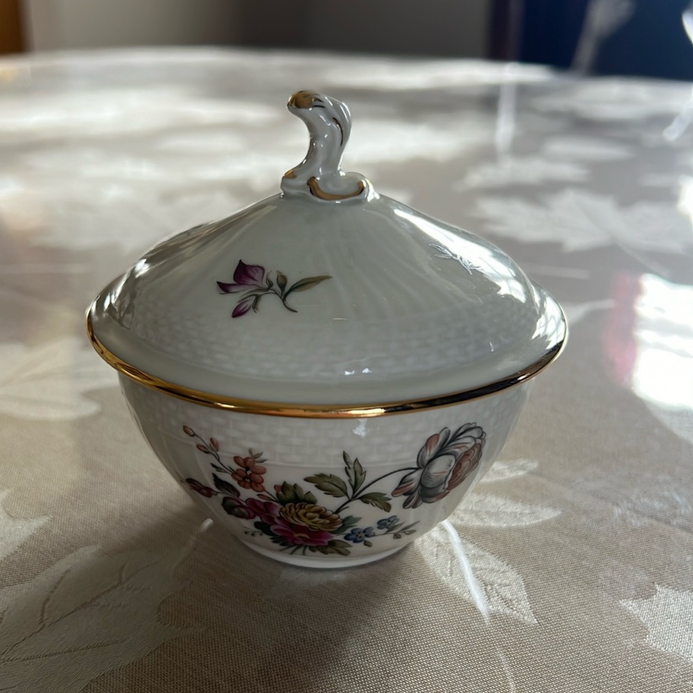 Vintage Royal Copenhagen, Denmark sugar bowl set